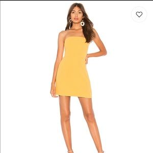 Lovers + Friends Strapless Mini Dress in Yellow